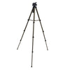 Portable Tripod Stand for Digital Cameras, 4-Section Aluminum Legs with Brace