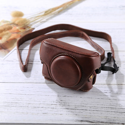 Retro Style PU Leather Camera Case Bag with Strap for Sony RX100 M3 / M4 / M5(Coffee)