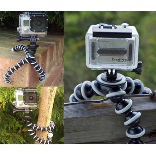 M-MO Mini Octopus Tripod with Tripod Adapter for GoPro  NEW HERO /HERO6   /5 /5 Session /4 Session /4 /3+ /3 /2 /1, Xiaoyi and Oth