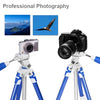 Fotopro S3 4-Section Folding Aluminum Legs Tripod PTZ Stand for SLR / Micro-SLR / Digital Cameras(Blue)