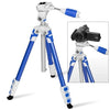 Fotopro S3 4-Section Folding Aluminum Legs Tripod PTZ Stand for SLR / Micro-SLR / Digital Cameras(Blue)