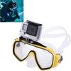 Water Sports Diving Equipment Diving Mask Swimming Glasses with Mount for GoPro HERO10 Black / HERO9 Black / HERO8 Black / HERO7 /6 /5 /5 Session /4 Session /4 /3+ /3 /2 /1, Insta360 ONE R, DJI Osmo Action and Other Action Cameras(Yellow)
