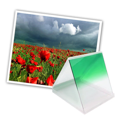 Square Gradual Change Green Color Lens Filter(Green)