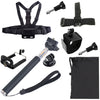 YKD-123 Chest Belt + Wrist Belt + Head Strap + Selfie Monopod + Phones Mount + Carry Bag Set for GoPro HERO10 Black / HERO9 Black / HERO8 Black / HERO7 /6 /5 /5 Session /4 Session /4 /3+ /3 /2 /1, DJI Osmo Action and Other Action Cameras, Mobile Phone