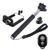 YKD-111 4 in 1 Extendable Handheld Selfie Monopod with Bluetooth Remote Shutter + Clip Holder + Tripod Mount Adapter Set for GoPro HERO10 Black / HERO9 Black / HERO8 Black / HERO7 /6 /5 /5 Session /4 Session /4 /3+ /3 /2 /1, DJI Osmo Action and Other Acti