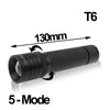 Tank007 TK-737 800lm Zoom Lens LED Flashlight, CREE XM-L T6 LED, 5-mode, White Light(Black)