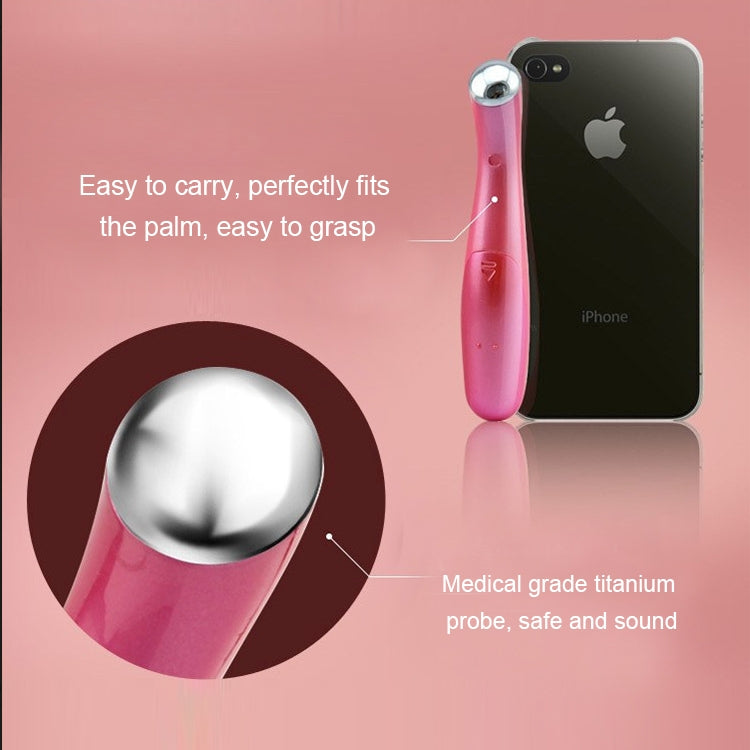HYJ-825 Eye Care Massager Eyes Wrinkle Removing Pen Ion Vibration Beauty Eye Cream Cosmetic Instrument(Pink)