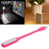 100 PCS Portable Mini USB 6 LED Light, For PC / Laptops / Power Bank, Flexible Arm, Eye-protection Light(Pink)