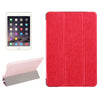 Silk Texture Horizontal Flip Leather Case with Three-Folding Holder for iPad mini 4(Red)