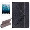 Transformers Style Silk Texture Horizontal Flip Solid Color Leather Case with Holder for iPad mini 4(Black)