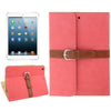 Genuine Leather Case Second Gear Holder with Buckle Function for iPad mini / mini 2 Retina(Pink)