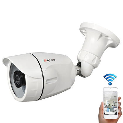 apexis AH6104BW WiFi 1.0MP Bullet 720P IP Camera, Support Night Vision / Motion Detection, IR Distance: 12-18m
