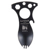 Can be used as a screwdriver, bottle opener, crow head, metric socket wrench multifunctional tableware(Black)