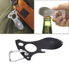 Can be used as a screwdriver, bottle opener, crow head, metric socket wrench multifunctional tableware(Black)