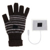 Outdoor Sport Electric Heated Half-Finger Knitted Gloves (Dark Brown)