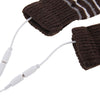 Outdoor Sport Electric Heated Half-Finger Knitted Gloves (Dark Brown)