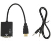 26cm HDMI to VGA + Audio Output Video Conversion Cable with 3.5mm Audio Cable, Support Full HD 1080P(Black)