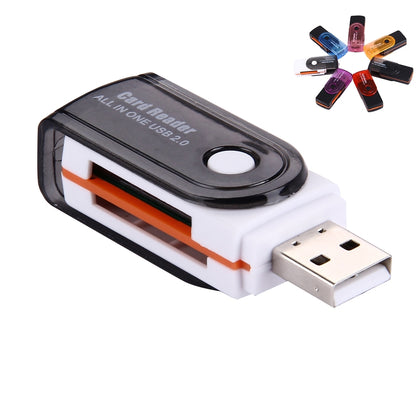 USB 2.0 All in One Memory Card Reader, Support SD / MMC / RS-MMC / Mini SD / TF / SDHC MMC / MMC TURBO Card, Support up to 32GB, R