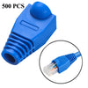 Network Cable Boots Cap Cover for RJ45, Green (500 pcs in one packaging , the price is for 500 pcs)(Blue)