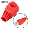 Network Cable Boots Cap Cover for RJ45, Red (100 pcs in one packaging , the price is for 100 pcs)(Red)