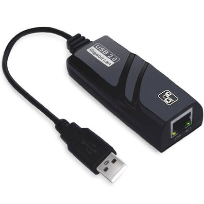 USB 2.0 Gigabit Ethernet adapter,Supports 10/100/1000 Mbps auto-sensing capability(Black)