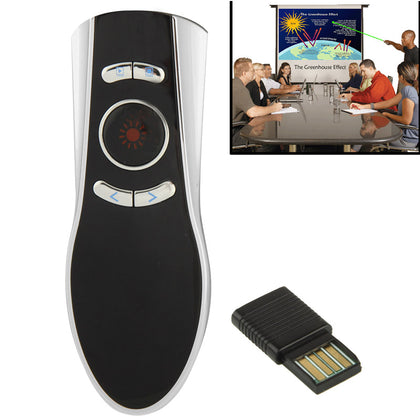 AP-17 2.4GHz Wireless Transmission Multimedia Presenter with Laser Pointer & USB Receiver for Projector / PC / Laptop, Control Dis