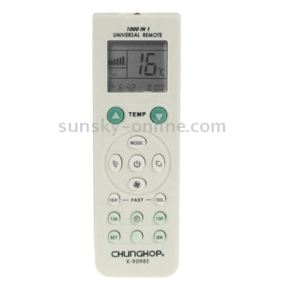 Chunghop Universal A/C Remote Control (K-9098E)(White)