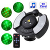 Disco Laser Player Music Player Party Stage Lighting with Remote Control, Support TF Card(Black)