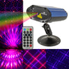 Multifunction Disco DJ Club Holographic Laser Star Projector, 2-color Red + Blue Light, with Holder & Remote Control, Support Sound Active Function(Dark Blue)