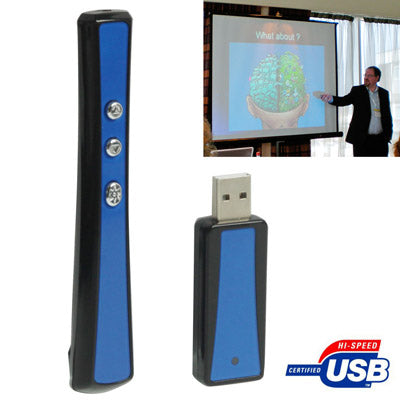 2.4GHz Wireless Transmission Multimedia Presenter with Laser Pointer & USB Receiver for Projector / PC / Laptop, Control Distance: