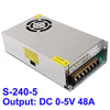 S-240-5 DC 0-5V 48A Regulated Switching Power Supply, with Cooling Fan (100~240V)