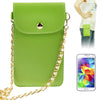 Litchi Texture 2-layer Leather Case Pocket Sleeve Bag with Pearl Chain for Samsung S5 / G900 / i9500 / i9300 / i9250 / i8750 / iPhone 5 / HTC One (Green)