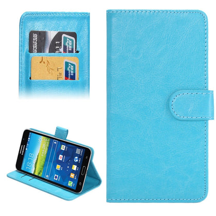 5.5-6.3 Inch Universal Crazy Horse Texture 360 Degree Rotating Carry Case with Holder & Card Slot for Galaxy Mega 6.3 / i9200(Baby Blue)