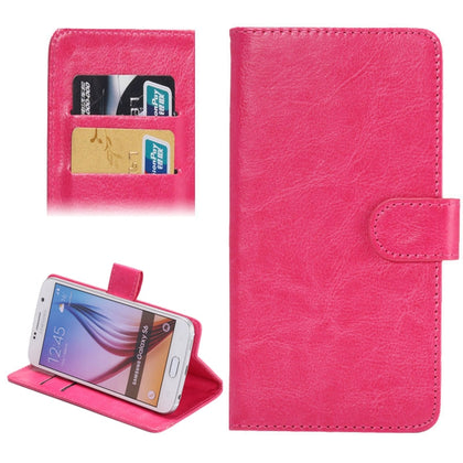 3.8-4.3 Inch Universal Crazy Horse Texture 360 Degree Rotating Carry Case with Holder & Card Slots for Galaxy SII / i9100 / iPhone 4 / 4s / 5 / 5c / 5s(Magenta)