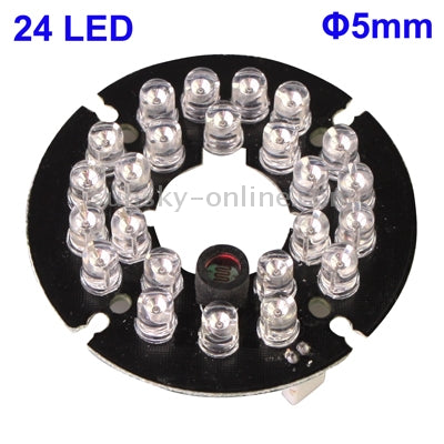 24 LED 5mm Infrared Lamp Board for CCD Camera, IR Distance: 30m