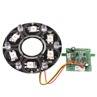 6 LED 8mm Infrared Lamp Board for CCD Camera, IR Distance: 80-100m