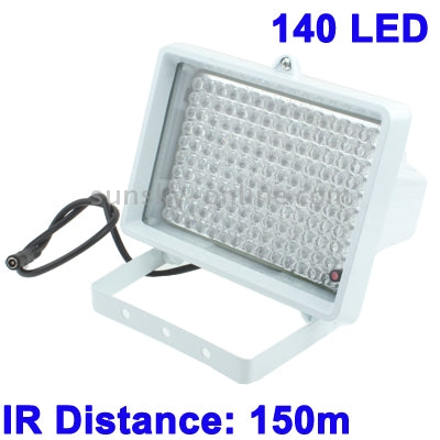 140 LED Auxiliary Light for CCD Camera, IR Distance: 150m (ZT-140LF) , Size: 11x17x12.5cm(White)