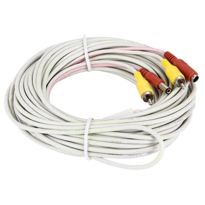 CCTV Safety Camera Power Video Male to Female Cable, Length: 15m(White)