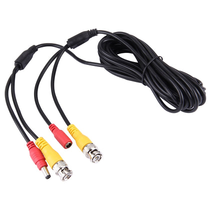 CCTV Cable, Video Power Cable, RG59 Coaxial Cable, Length: 5m(Black)