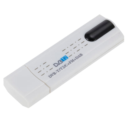USB 2.0 DVB-T2 Stick with Remote Control & FM Radio Function, Support MPEG-4 H.264 (AVC) & MPEG 2 Encoding(White)