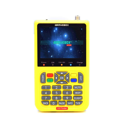 iBRAVEBOX V8 Finder Digital Satellite Signal Finder Meter, 3.5 Inch LCD Colour Screen, Support DVB Compliant & Live FTA (Yellow)