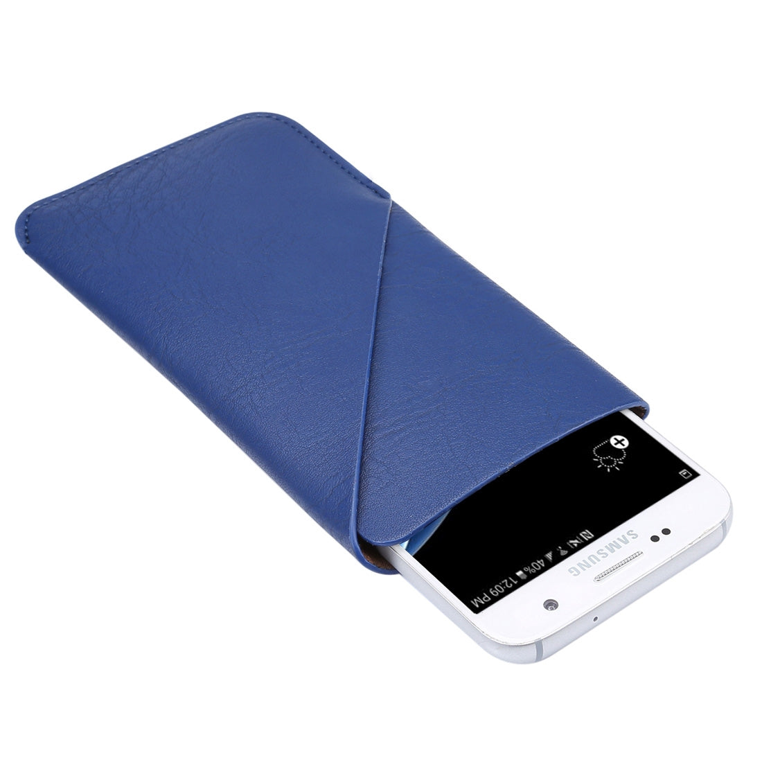 5.2 inch Universal Elephant Skin Texture Vertical Style Pouch Case Bag with Card Slot, For iPhone X , Galaxy S7 / S6, Huawei P9, etc.(Blue)