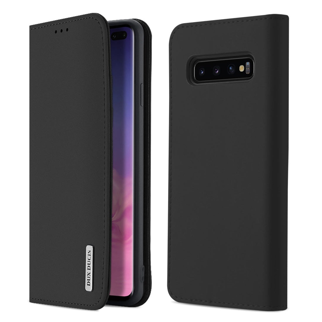 DUX DUCIS WISH Series TPU + PU + Leather Case for Galaxy S10 Plus, with Card Slots & Wallet (Black)