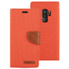 GOOSPERY CANVAS DIARY for Galaxy S9+ Canvas Texture Horizontal Flip Leather Case with Holder & Card Slots & Wallet(Orange)