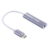 Aluminum Shell 3.5mm Jack External USB-C / Type-C Sound Card HIFI Magic Voice 7.1 Channel Converter Adapter Free Drive(Grey)