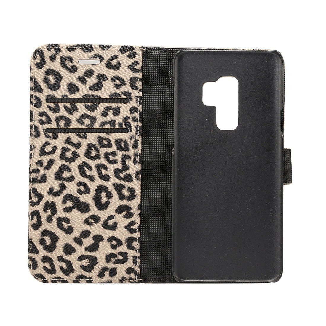 For Galaxy S9+ Leopard Pattern PU + PC Horizontal Flip Leather Case with Holder & Card Slots & Wallet(Brown)