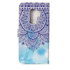 For Galaxy S9+ Gloss Oil Embossed Blue Totem Flower Pattern Horizontal Flip Leather Case with Holder & Card Slots & Wallet