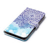 For Galaxy S9+ Gloss Oil Embossed Blue Totem Flower Pattern Horizontal Flip Leather Case with Holder & Card Slots & Wallet