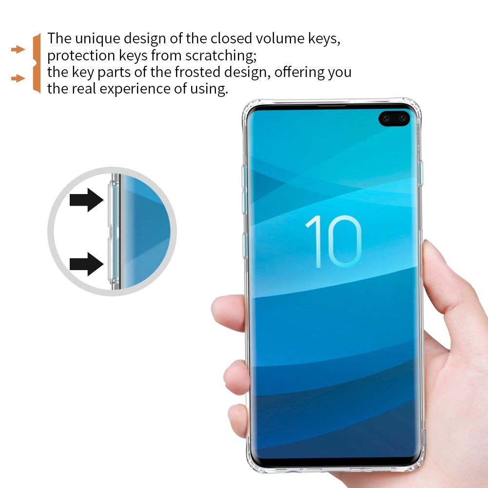 NILLKIN Nature TPU Transparent Soft Case for Galaxy S10+ (White)