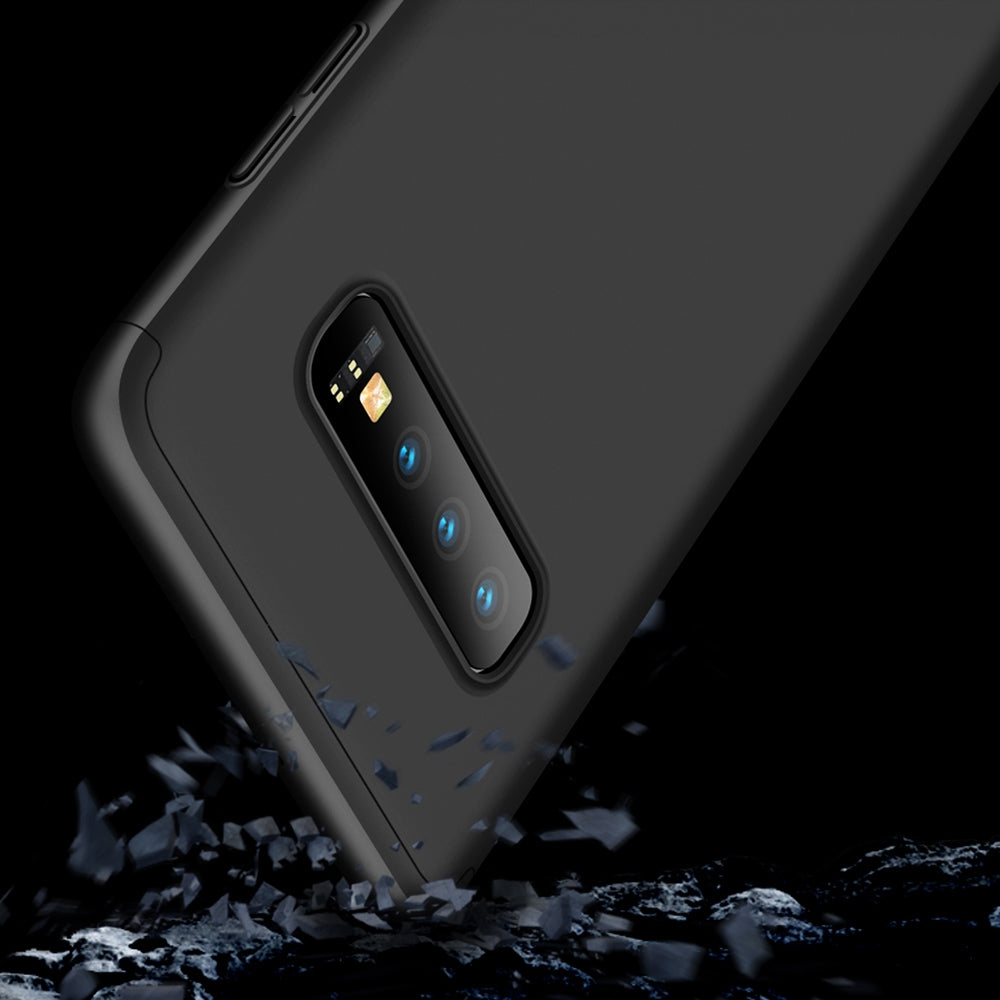 GKK Three Stage Splicing Full Coverage PC Case for Galaxy S10+(Black)